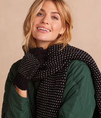 The Luxe Cashmere Blend Mix Stitch Gloves - Sea Urchin & White Sand