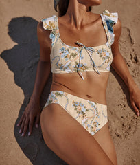 The Classic Mid-Rise Bikini Bottom - Ribbon Cascade