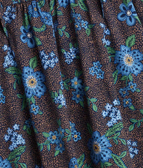 The Countryside Poplin Ruffle Blouse - Rustic Floral in Midnight