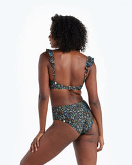 The Ruffle High Leg High Rise Bikini Bottom - Menagerie