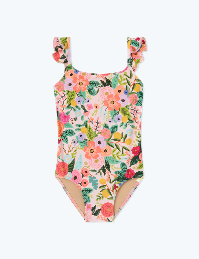 The Girl’s Ruffle One Piece - Garden Party