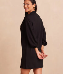 The Softest French Terry Henley Dress - Sea Urchin