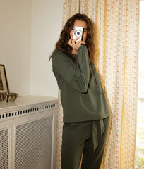 The Softest French Terry Boatneck Pullover - Olive