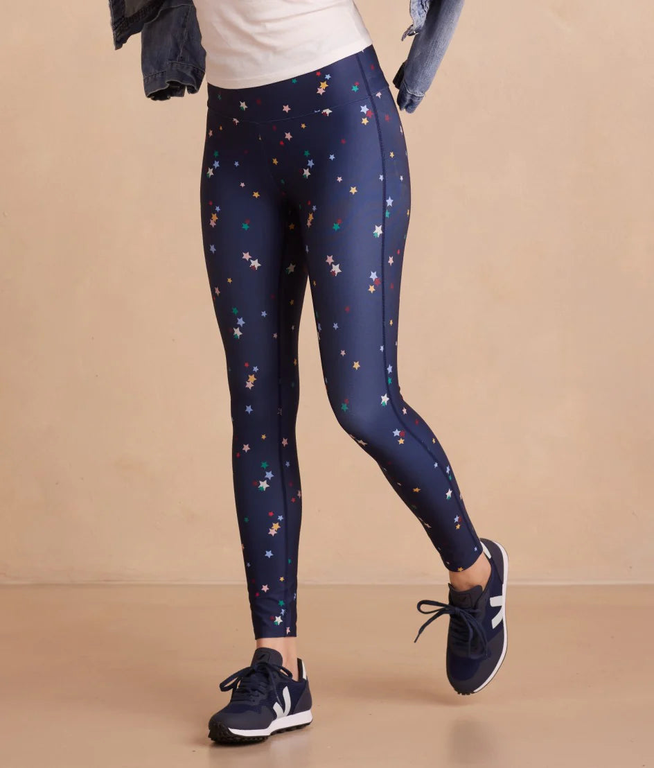 The Do-It-All High Rise 7/8 Leggings - Small Scatter Stars in Deep Sea