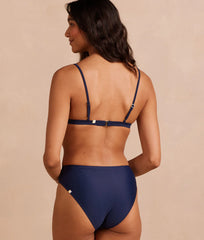 The High Leg Mid Rise Bikini Bottom - Deep Sea