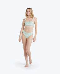 The Limited-Edition High Leg Mid Rise Bikini Bottom - Vintage Floral in Ivy