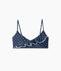 The Ruffle Marina Bikini Top - Deep Sea Dot