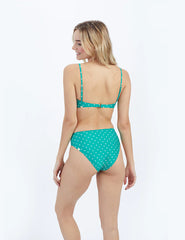 The Ruffle Marina Bikini Top - Seaglass Dot