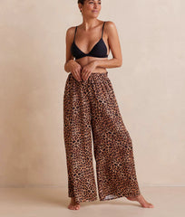 The Palazzo Pant With Ties - Leopard