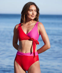 The Perfect Wrap Bikini Top - Lava & Hibiscus