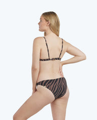 The Low Rise Bikini Bottom - Modern Zebra in Chocolate & Sea Urchin