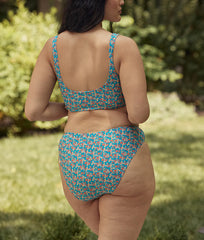 The High Leg Mid Rise Bikini Bottom - Terrace Floral