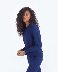 The Softest French Terry Puff Sleeve Pullover - Baltic