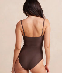 The Seascape Sweetheart One Piece - Mocha