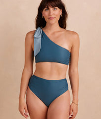 The Ruched High Leg High Rise Bottom - Bay
