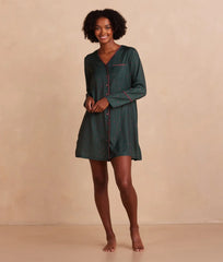 The Cloud 9 Boyfriend Sleep Shirt - Celestial Dot in Eden & Rosewood
