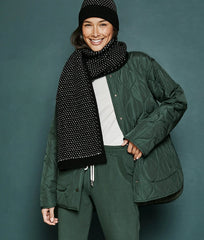 The Luxe Cashmere Blend Mix Stitch Scarf - Sea Urchin & White Sand