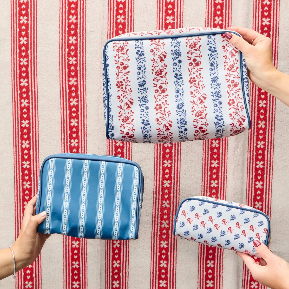 Summersalt x Weezie Patterned Toiletry Bag Trio
