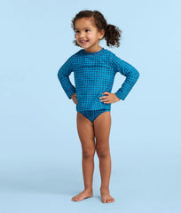 The Kids' Rash Guard - Gingham in Calypso