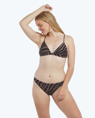 The Low Rise Bikini Bottom - Modern Zebra in Chocolate & Sea Urchin