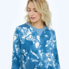 The Softest French Terry Relaxed Crew - Blue Horizon Tie Dye